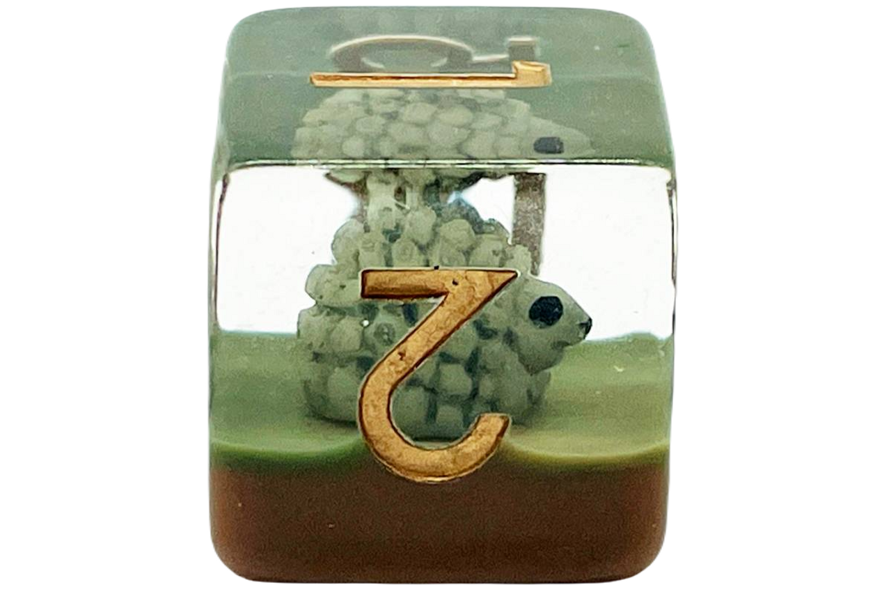 7 Piece DnD RPG Dice Set: Animal Kingdom - Hedgehogs - Brown