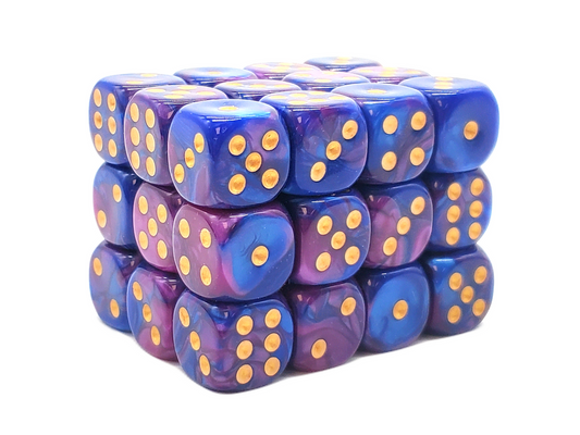 Old School 36ct 12mm D6 Dice Set: Vorpal - Lavender & Blue w/ Gold