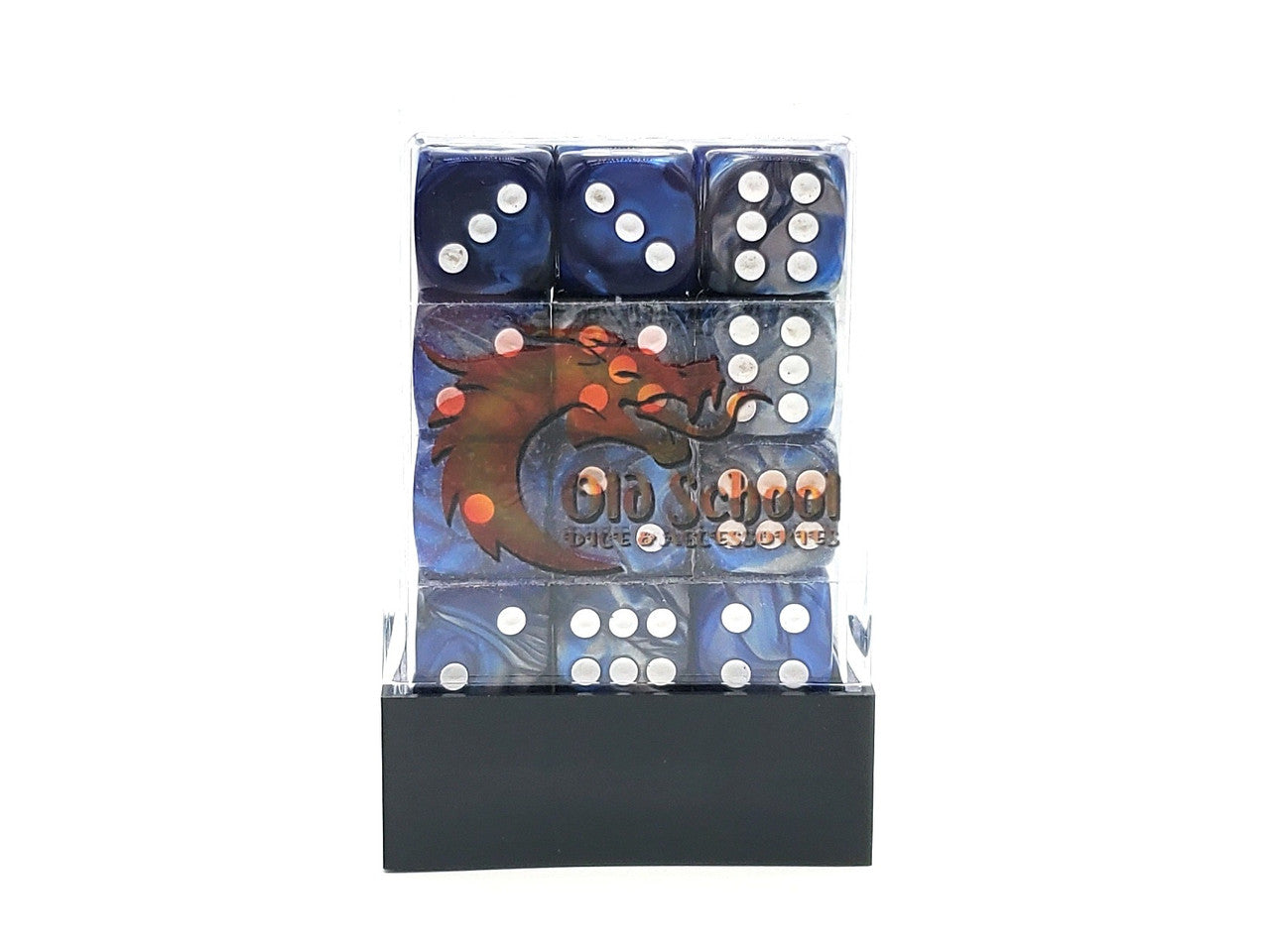 Old School 36ct 12mm D6 Dice Set: Vorpal - Silver & Blue