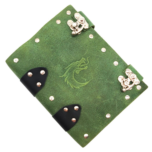 Old School Dice: Adventure Journal 7x5 - Light Green Leather