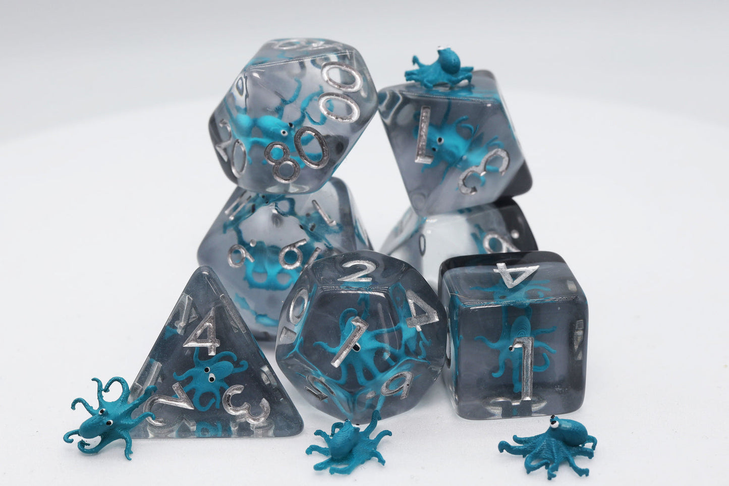 Foam Brain - Teal Octopus RPG Dice Set