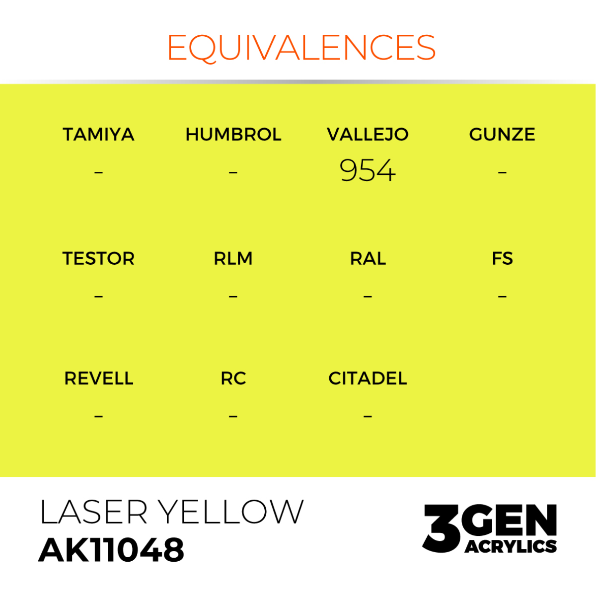 AK Interactive 3G Acrylic Paint: Laser Yellow - Standard