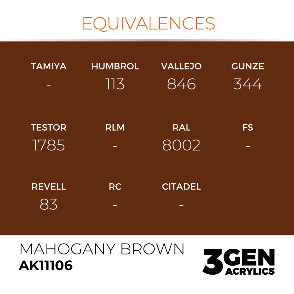 AK Interactive 3G Acrylic Paint: Mahogany Brown - Standard