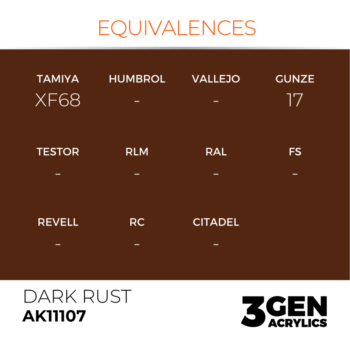 AK Interactive 3G Acrylic Paint: Dark Rust - Standard