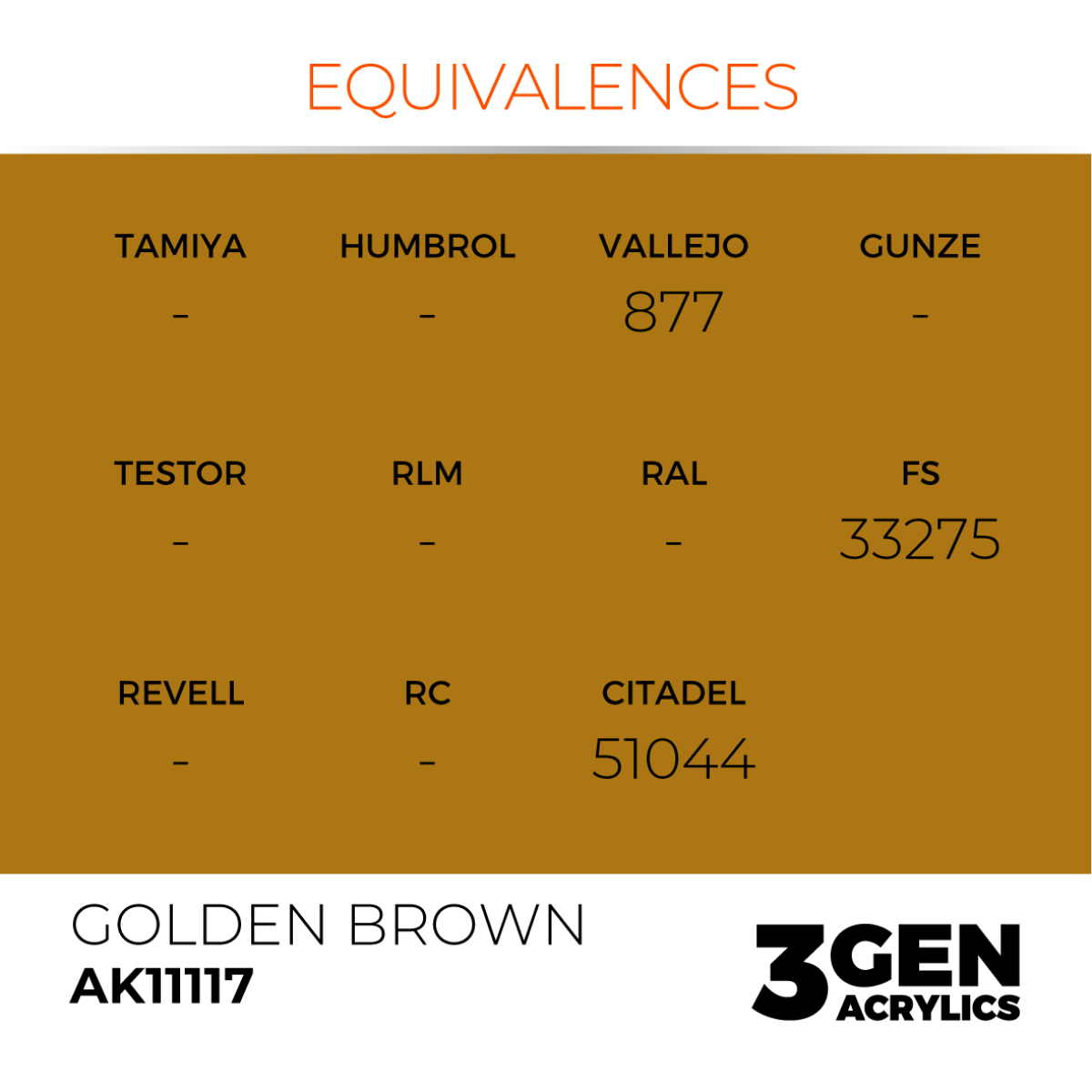 AK Interactive 3G Acrylic Paint: Golden Brown - Standard