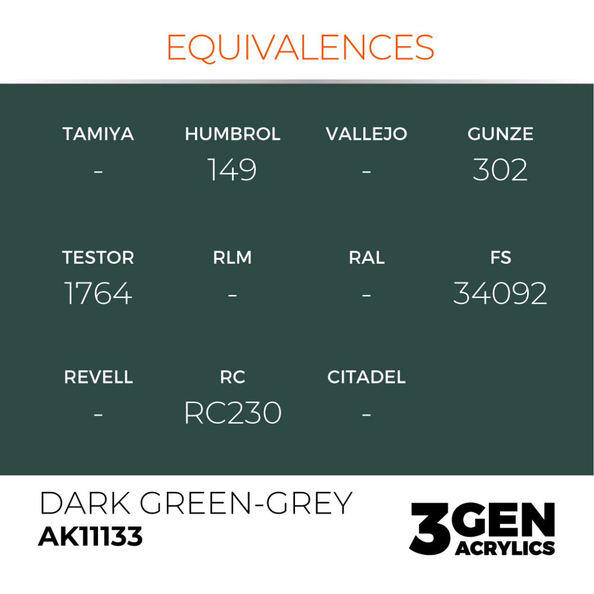 AK Interactive 3G Acrylic Paint: Dark Green Grey - Standard