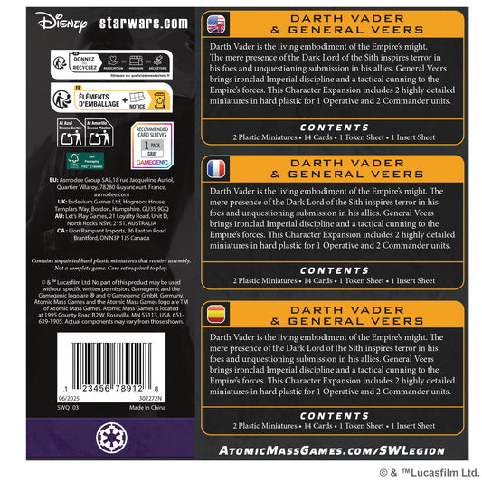 Star Wars Legion - Darth Vader & General Veers Character Expansion