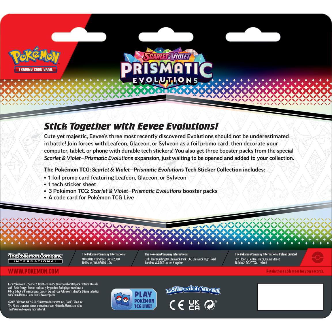 Pokémon Scarlet & Violet: Prismatic Evolutions Tech Sticker Collection