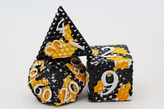 Foam Brain - Dragon Scale: Bumblebee - Metal RPG Dice Set