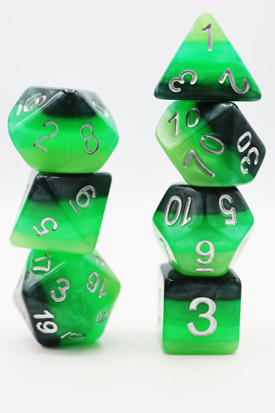 Foam Brain - Green Gradient RPG Dice Set