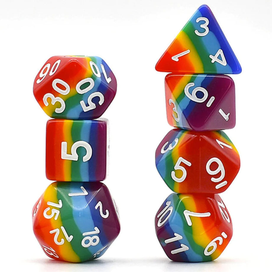 Foam Brain - Opaque Rainbow RPG Dice Set