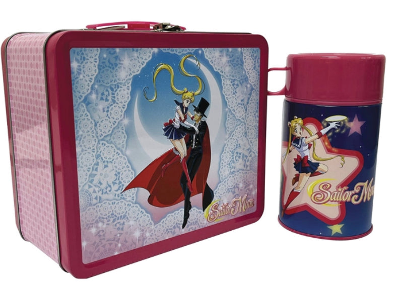 Sailor Moon and Tuxedo Mask Tin Titans Lunch Box with Thermos