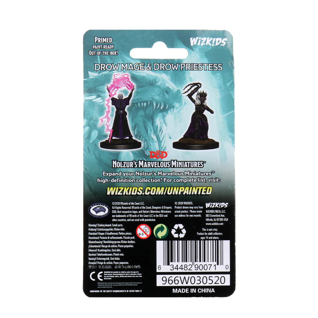 D&D Nolzur's Marvelous Miniatures: W12 - Drow Mage & Drow Priestess