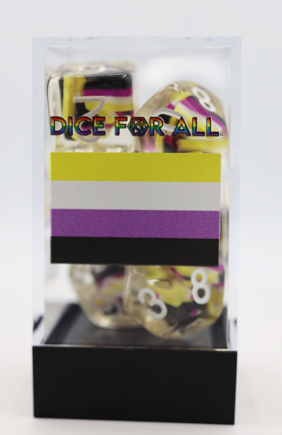 Foam Brain - Nonbinary Flag RPG Dice Set