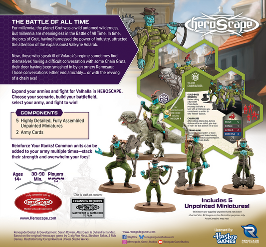 Heroscape: Chain Gruts and Ramosaur Rider Army Expansion