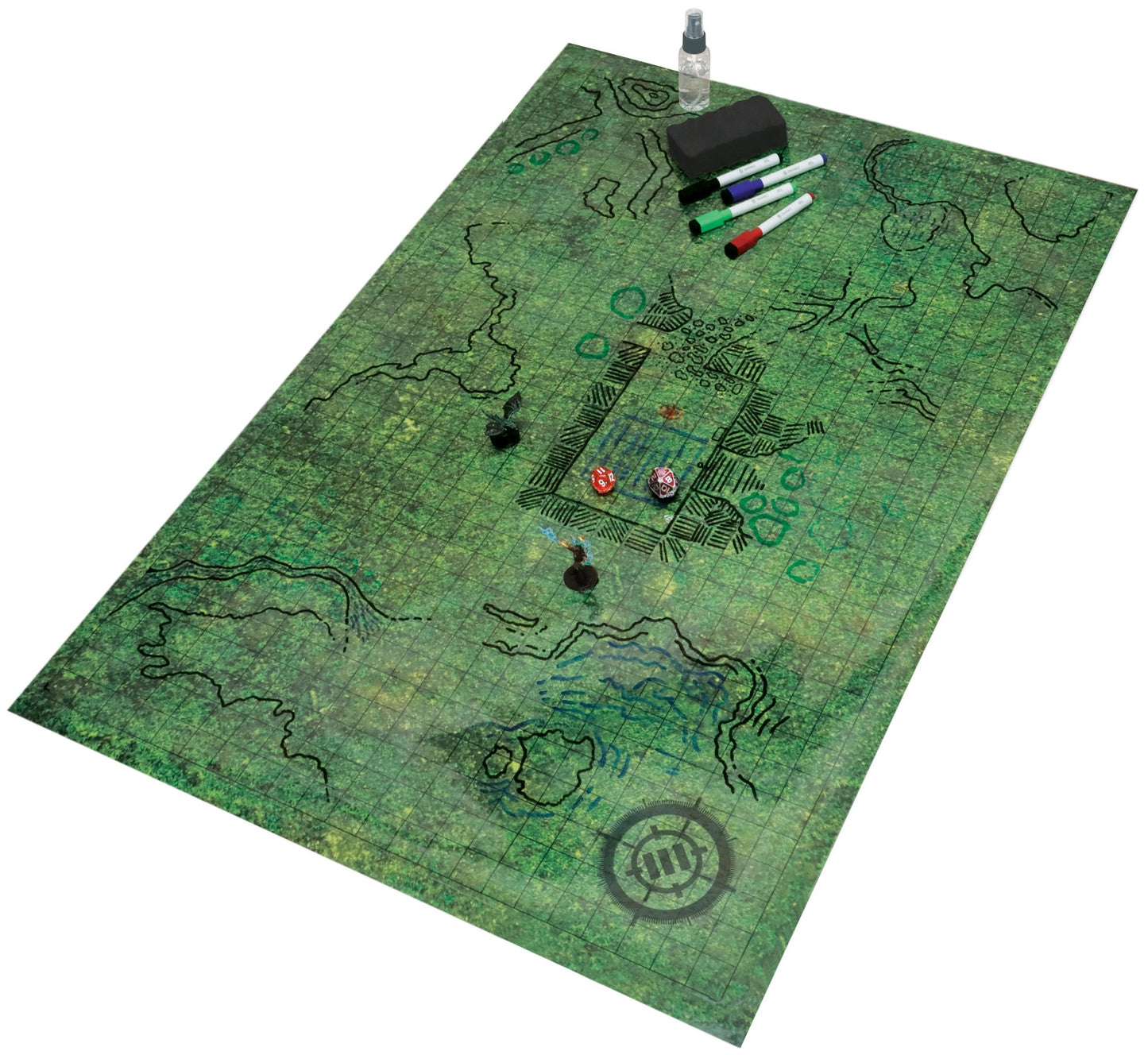 AP Enchance: Tabletop RPG Grid Mat Campaign Kit - Grass Terrain