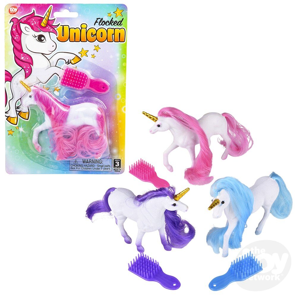 Flocked Unicorn Play Set