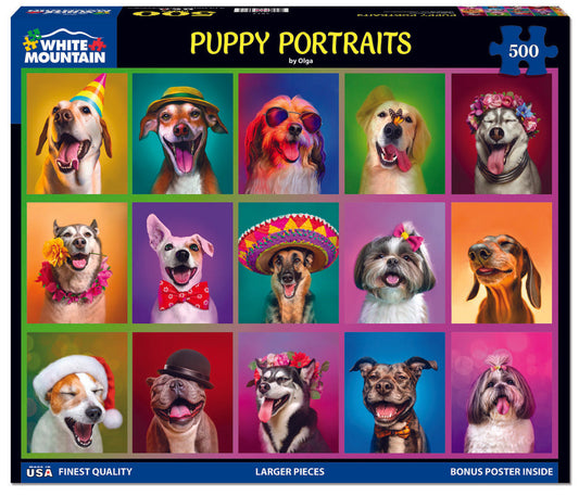 White Mountain Puzzles - Puppy Portraits