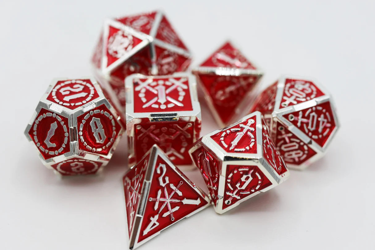 Foam Brain - Crossed Swords: Sword of Hearts, Metal Dice Set