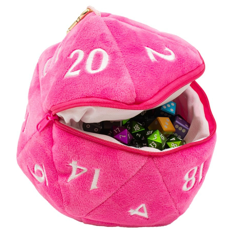 D&D - Pink d20 Plush Dice Bag