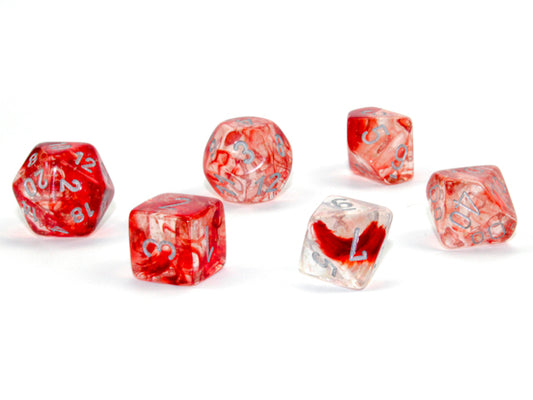 Chessex - Nebula Red/Silver Polyhedral 7-Die Set