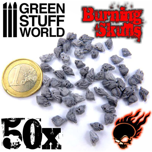 Green Stuff World - 50x Resin Burning Skulls