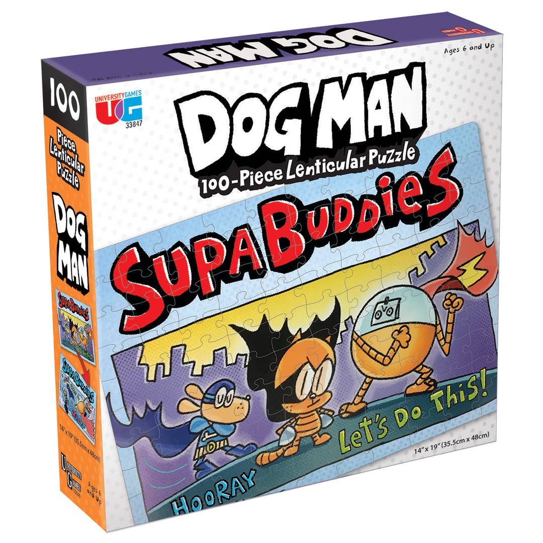 Dog Man 100-Piece Lenticular Puzzle Supa Buddies