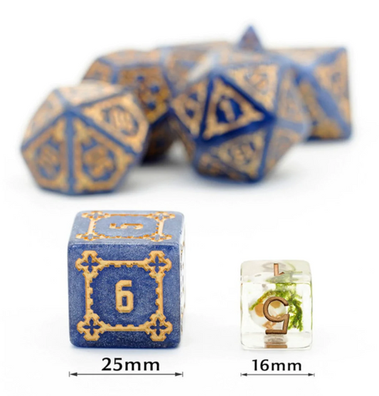 Foam Brain - Huge Blue Castle Dice Set - 25mm