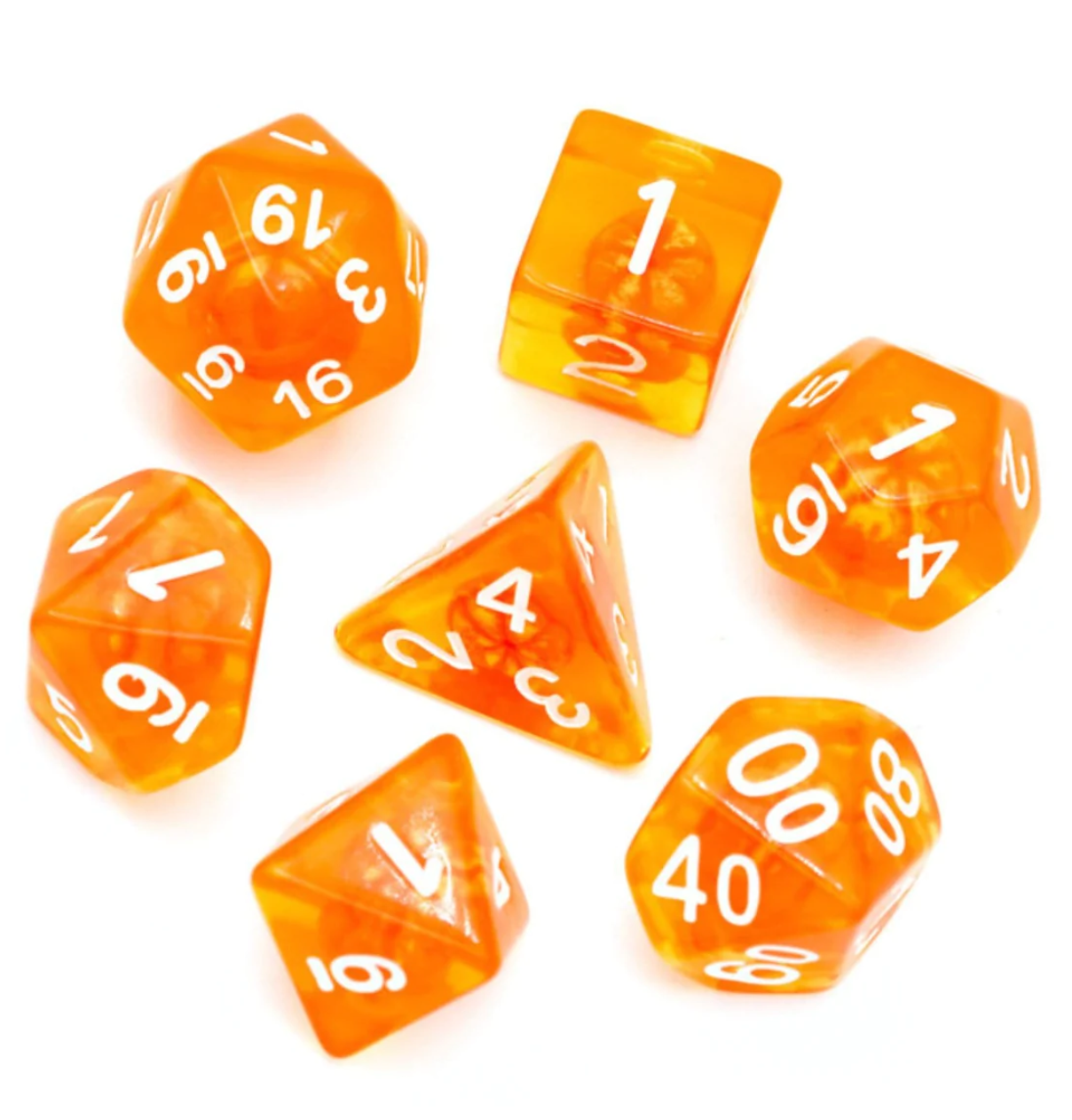 Foam Brain - Orange Tangerine RPG Dice Set