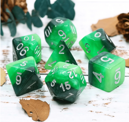 Foam Brain - Green Gradient RPG Dice Set