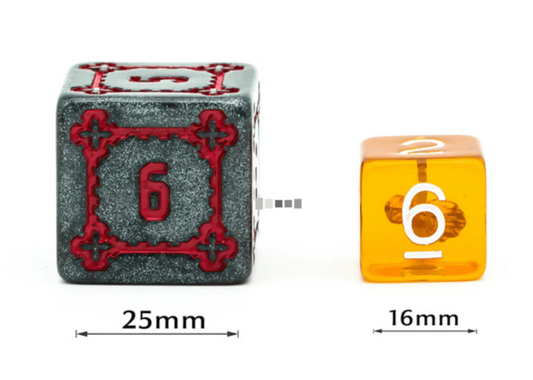 Foam Brain - Huge Black Castle Dice Set - 25mm