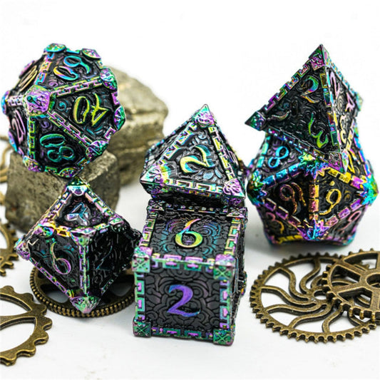 Dagger of Venom: Black Rainbow RPG Metal Dice Set