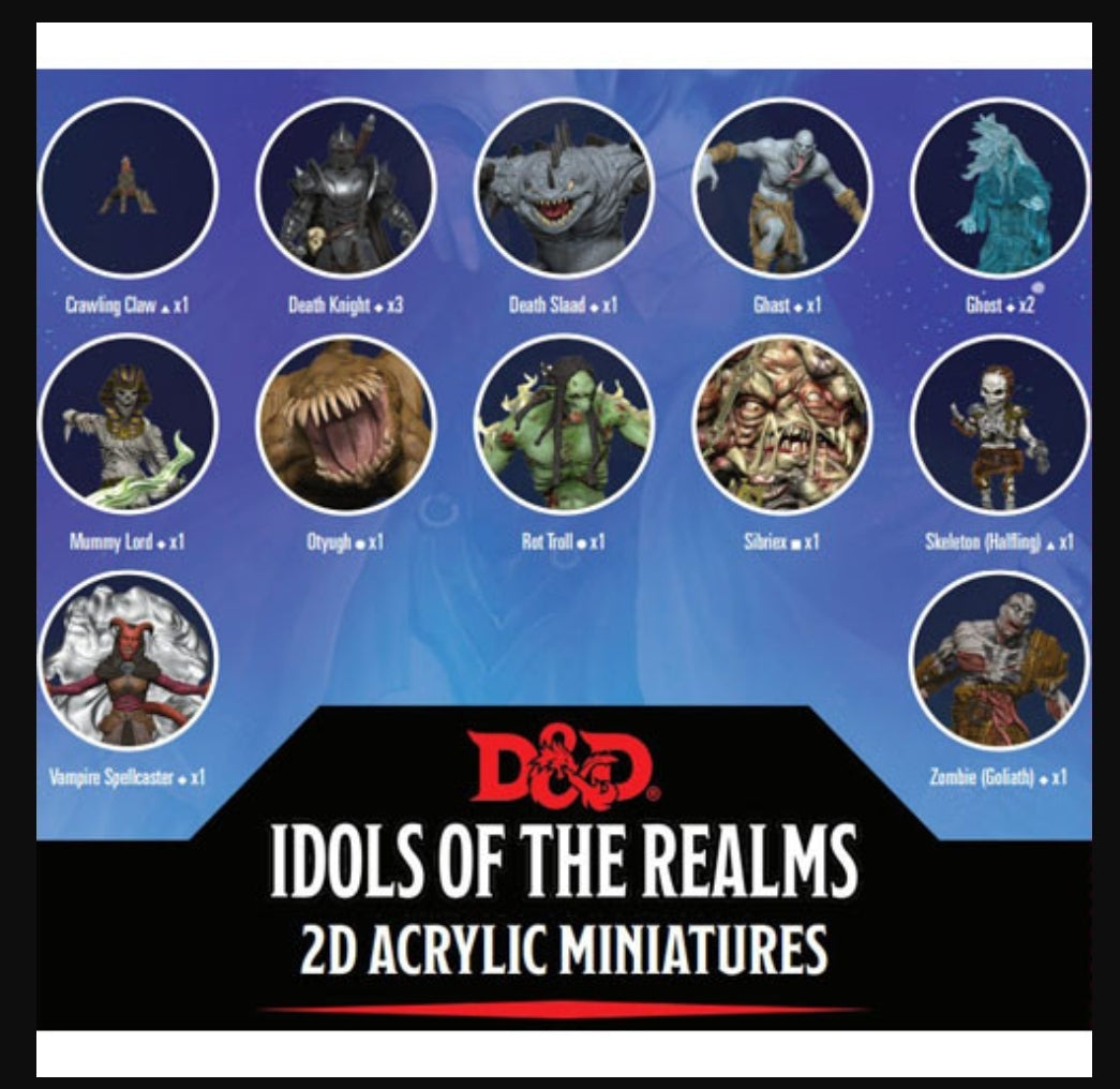 D&D - Idols of the Realms 2D Acrylic Miniatures: Boneyard Set 1