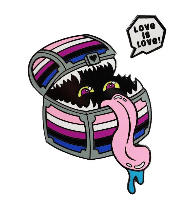 Foam Brain Mimic Pride Pin - Genderfluid