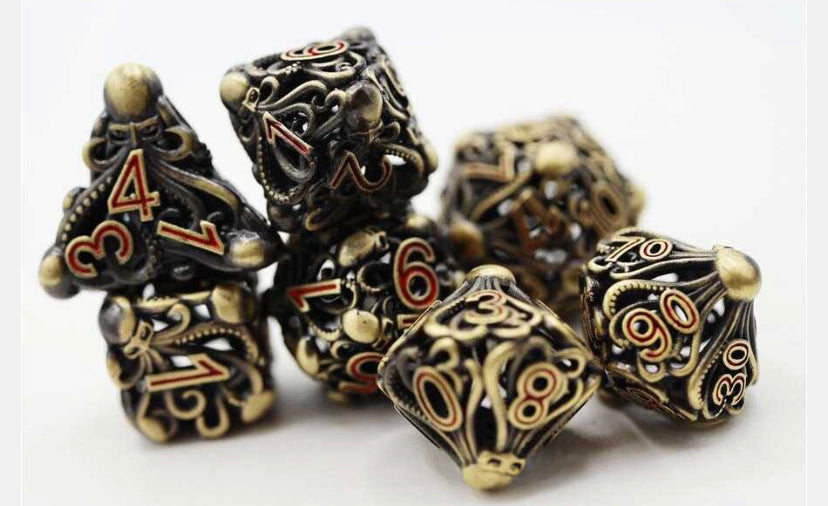FOAM BRAIN - BRONZE MIND EATER HOLLOW RPG DICE SET