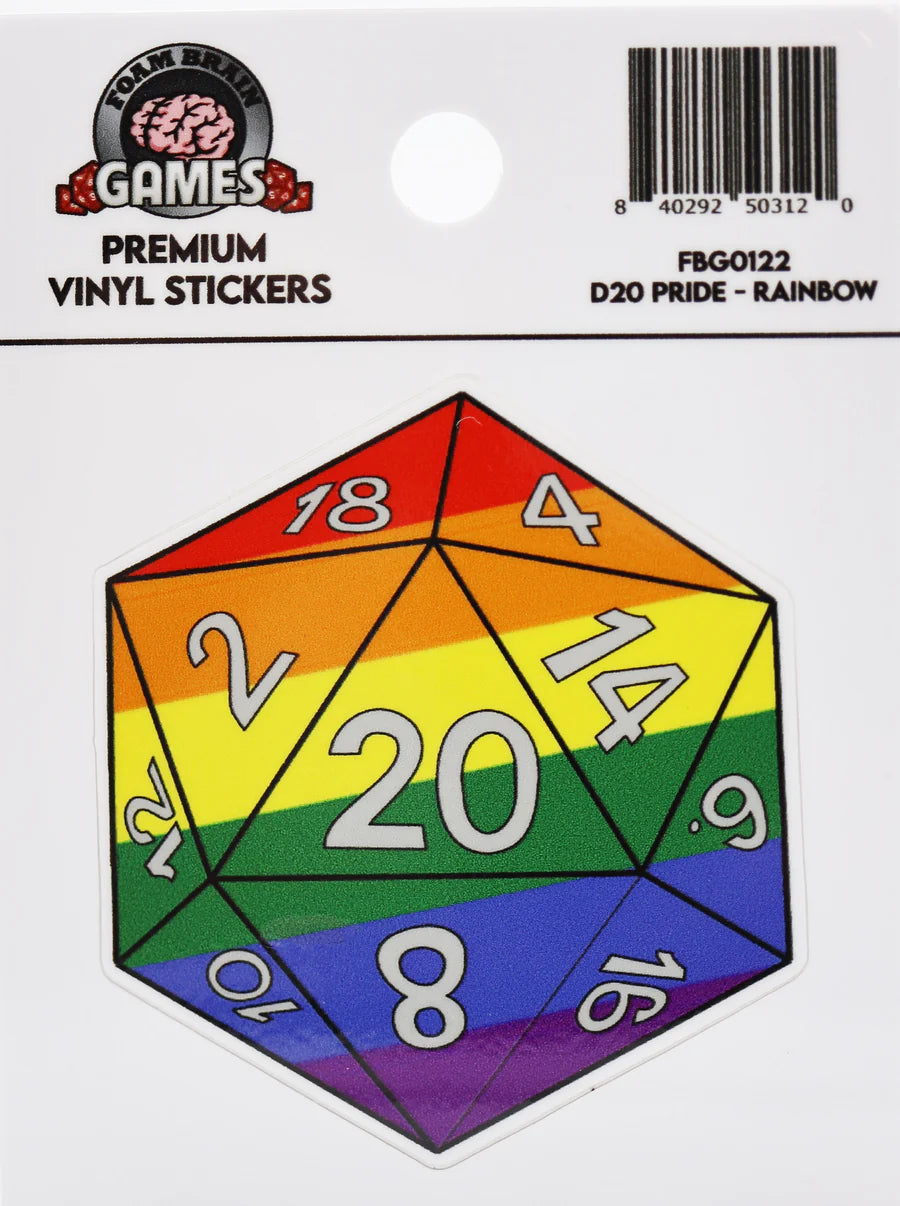 D20 PRIDE STICKER: RAINBOW