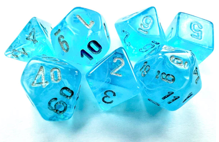 Chessex - Luminary Sky/Silver Mini Polyhedral 7 Die Set