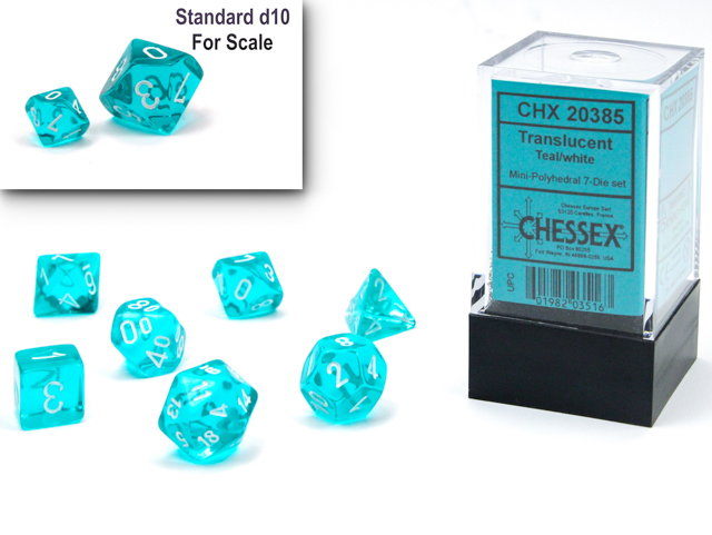 Chessex - Translucent Teal/White