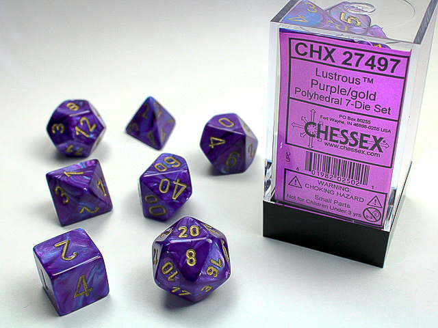 Chessex - Lustrous® Polyhedral Purple/gold 7-Die Set