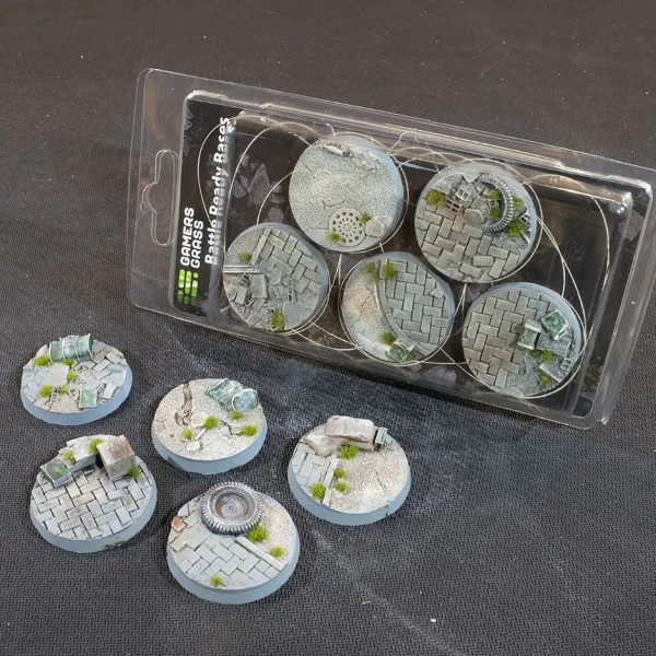 Gamers Grass - Battle Ready Urban Warfare Bases , Round 40mm (x5)
