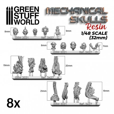 Green Stuff World - Resin Mechanical Skulls