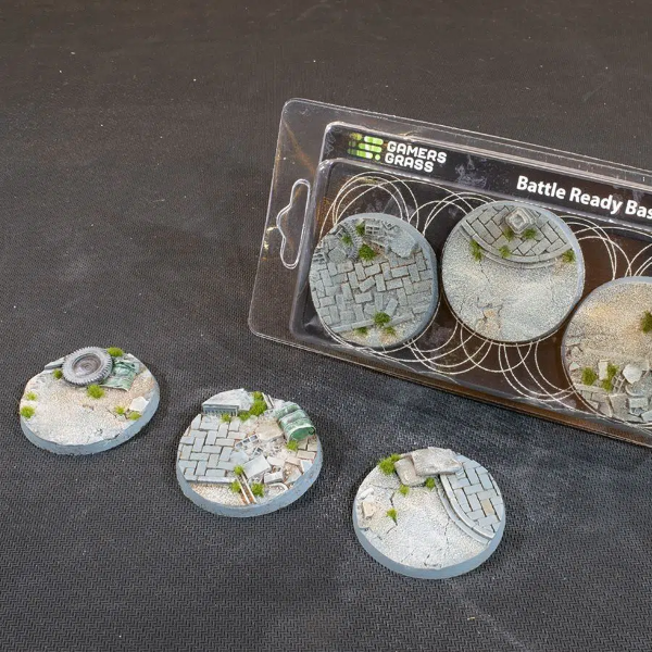 Gamers Grass - Battle Ready Urban Warfare Bases, Round 50mm (x3)