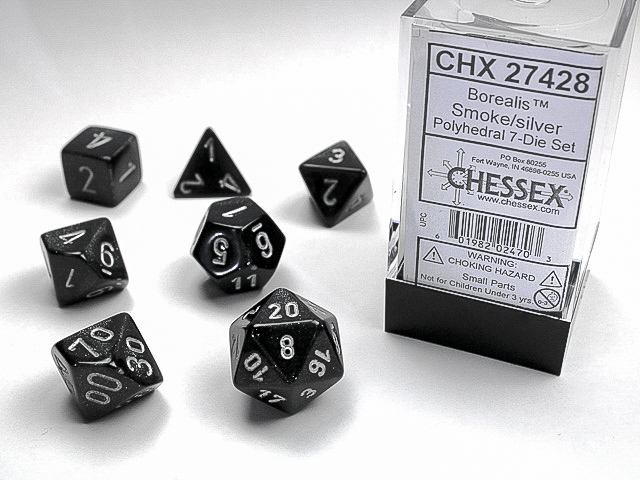 Chessex - Borealis® Polyhedral Smoke/silver 7-Die Set