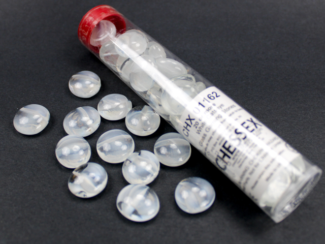 Chessex - White Catseye Glass Gaming Stones