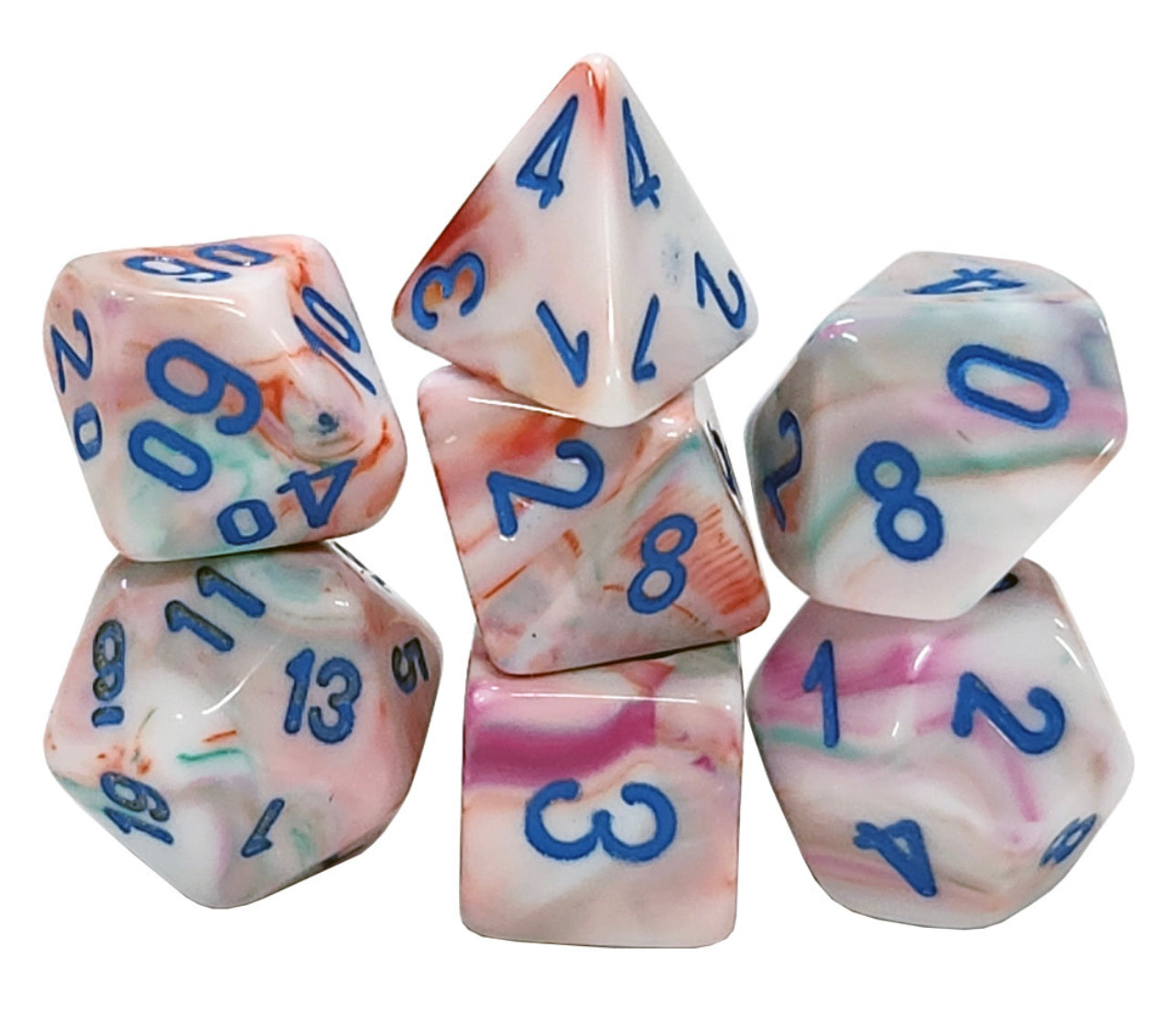 Chessex - Festive Pop Art / Blue Mini polyhedral die set