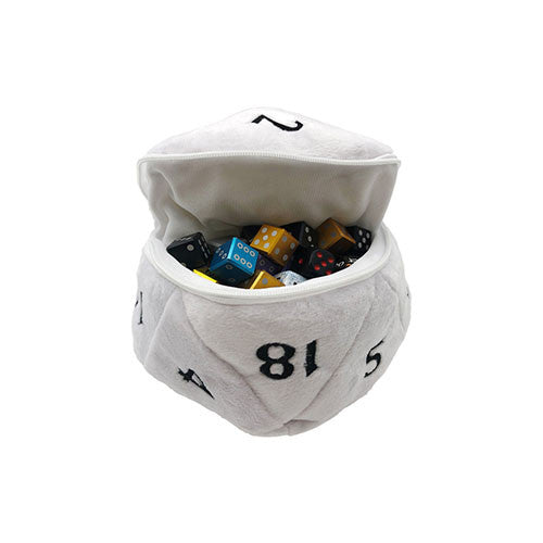 D&D - White d20 Plush Dice Bag
