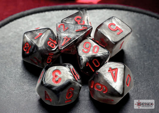 Chessex - Velvet Black / Red Mini Polyhedral Die Set