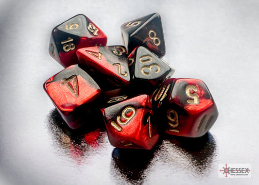 Chessex - Gemini Black-Red / Gold Mini Polyhedral Die Set