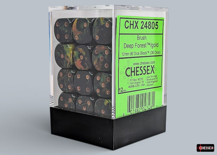 Chessex - Brush 12mm d6 Block (36 Dice)