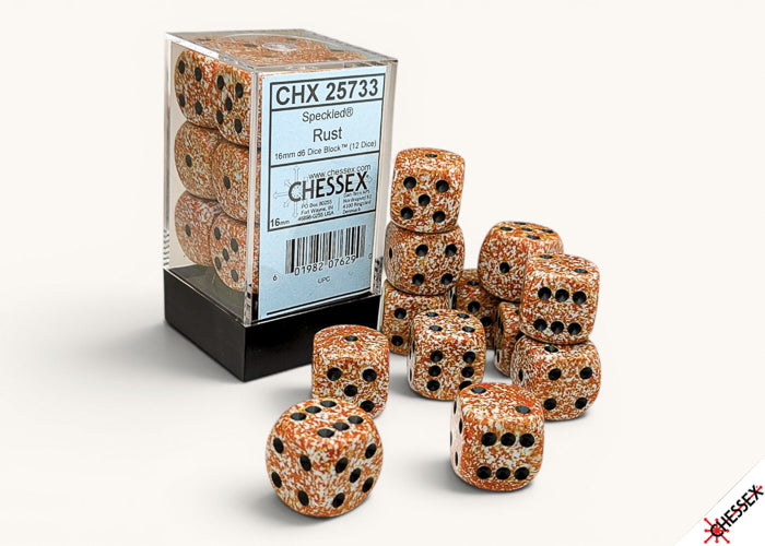 Chessex - Speckled Rust 16mm d6 Dice Block (12 dice)